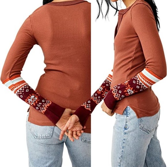 Anthropologie We the Free Top Mikah Layering Cuff Autumn Combo XS - Picture 2 of 5